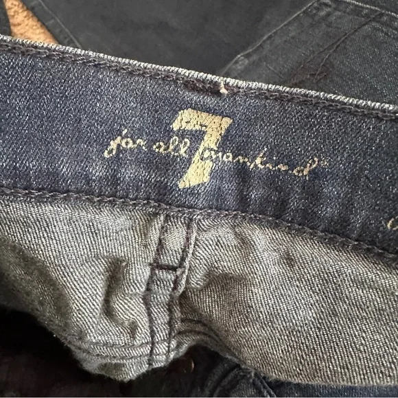 7 for all mankind josephina skinny boyfriend dark wash distressed jeans size 25 - Picture 13 of 14